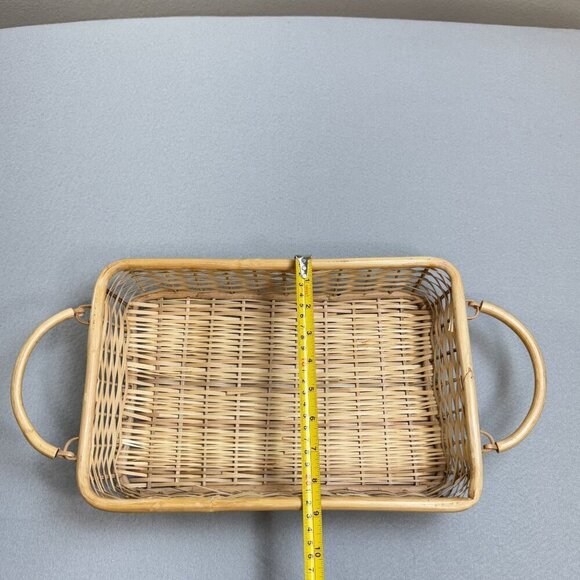 Vintage Anchor Hocking Amber Glass Baking Tray with Wicker Handles 2 QT. - Picture 7 of 9